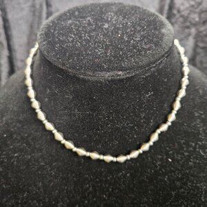 Silver toned swirl design 7" Necklace